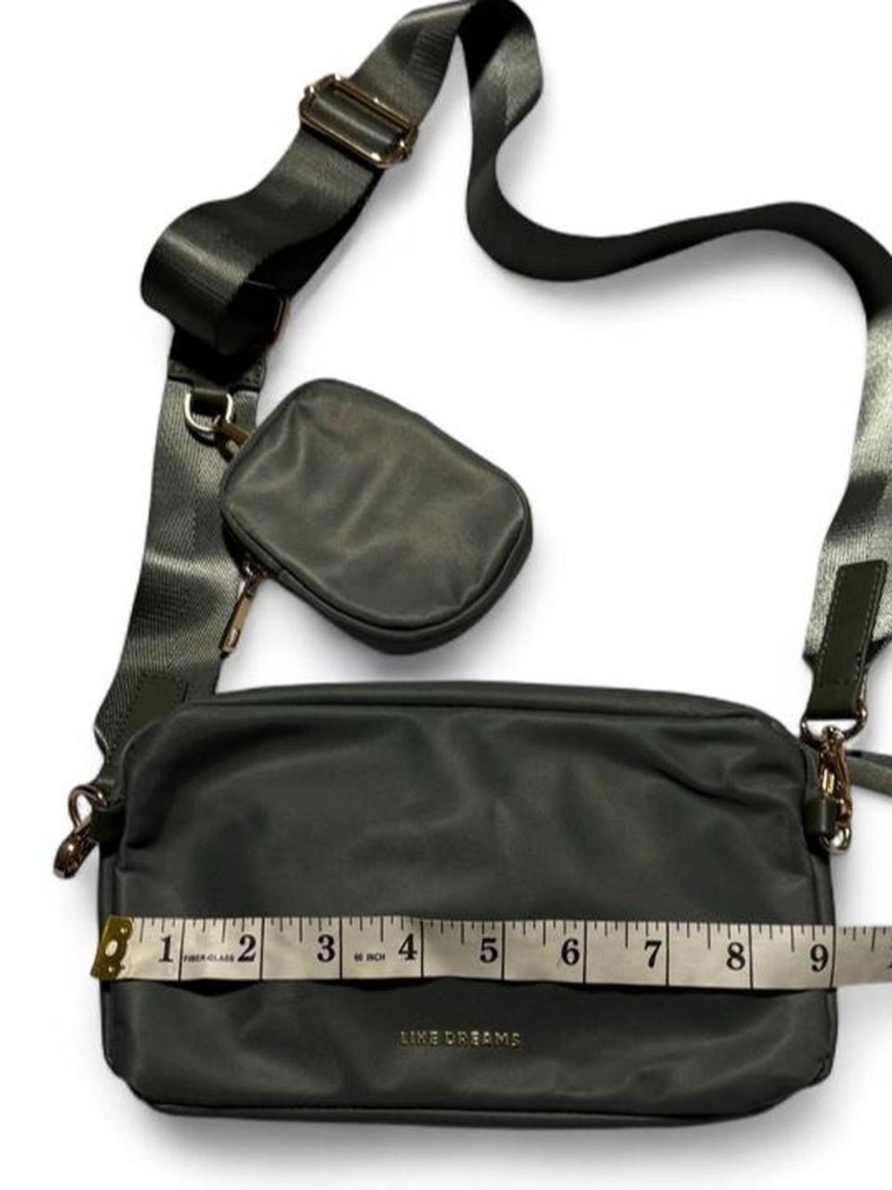 Lime Dreams Olive Crossbody Bag with Detachable Coin Pouch